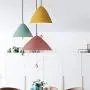 LAKIQ Kids Room Pendant Light Colorful Umbrella Shape with Pull Chain Modern Nordic Aluminum Hanging Ceiling Light for Bedroom Living Room Dining Room Kitchen Island(Blue,10.5)