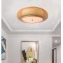 KWOKING Lighting Industrial Handmade Flush Mount Ceiling Light Loft Bamboo Ceiling Light fixtures Rattan Lantern Light 3 Lights Vintage Hanging Light 15.75 inches