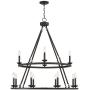 Myland Bronze Wagon Wheel Large Chandelier 36'' Wide Farmhouse 2-Tier 12-Light Fixture for Dining Room House Foyer Kitchen Island Entryway Bedroom Living Room - Franklin Iron Works