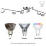 6-Light Adjustable Dimmable Track Lighting Kit by AIBOO,Flexible Foldable Arms,Satin Nickel Kitchen,Hallyway Bed Room Lighting Fixture, GU10 Base Bulbs not Included