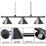 Wellmet 3 Light Pool Table Light, Vintage Retro Kitchen Island Pendant Light with Matte Black Shade, Modern Industrial Chandelier