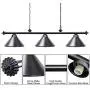 Wellmet 3 Light Pool Table Light, Vintage Retro Kitchen Island Pendant Light with Matte Black Shade, Modern Industrial Chandelier