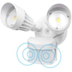 CINOTON LED Flood Light Motion Sensor Light Outdoor, Adjustable Dual-Head Dusk to Dawn Security Light, IP65 Waterproof, 3000 Lumens, 5000K, Upgrade Double Motion Sensor, 36W[250W Equivalent]