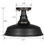 DEWENWILS Industrial Ceiling Light Fixture, Semi Flush Mount Ceiling Light with Metal Shade, ORB Finish Flush Mount Light Fixture for Bedroom, Dining Room, Entryway, 2 Pack