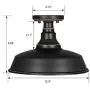 DEWENWILS Industrial Ceiling Light Fixture, Semi Flush Mount Ceiling Light with Metal Shade, ORB Finish Flush Mount Light Fixture for Bedroom, Dining Room, Entryway, 2 Pack