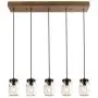 LALUZ Farmhouse Chandelier for Dining Rooms, 5-Lights Mason Jar Lights,Height Ajustable Pendant Lighting for Kitchen Island