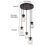 LOG BARN Mason Jar Lights, Farmhouse Light Fixture for Kitchen Island, Glass Pendant Light Hanging Over Dining Table, Rustic Bronze Metal Finish Chandelier with Clear Glass Shades