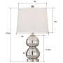 Maxax Modern Table Lamps Set of 2 Mercury Glass Desk Lamp with White Drum Shade for Living Room Family Bedroom Bedside Nightstand