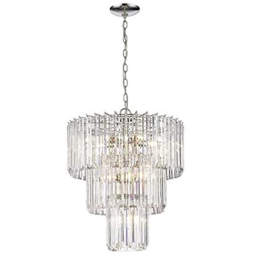 Odeums Modern Crystal Chandelier, Flush Mount Ceiling Light Fixture, Pendant Lamp Lights for Dining Room, Living Room