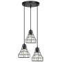 Farmhouse Black Pendant Lighting 3-Light Industrial Modern Hanging Lighting Fixtures for Dining Room Bedroom Kitchen Living Room Hallway Foyer Bar (Swag Lampshade)