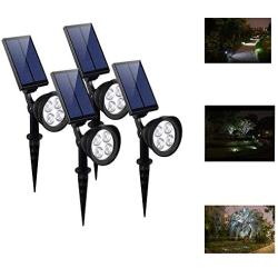 CANAGER Solar Spotlights Outdoor,Waterproof Solar Powered Landscape Lights for Yard,Garden,Driveway-4Packs