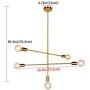 JHLBYL Sputnik Chandeliers 5-Light Modern Pendant Lighting Semi Flush Mount Ceiling Light Vintage Ceiling Light Fixture for Bedroom Living Room Dining Room Foyers, Gold