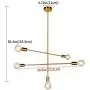 JHLBYL Sputnik Chandeliers 5-Light Modern Pendant Lighting Semi Flush Mount Ceiling Light Vintage Ceiling Light Fixture for Bedroom Living Room Dining Room Foyers, Gold