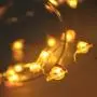 MUMENG String Light LED Pizza Shape 20 LEDs Silver Wire Warm White Battery Power Indoor Fairy String Lights for Home, Business Decor,Restaurant,Dining Room