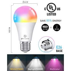 Smart WiFi LED Light Bulb Dimmable, HitLights UL Listed RGB Lightbulbs Work with APP Alexa Google Home, Color Changing Light Bulb for Bedroom, A19 E26 9.5W 60W Equivalent, 3 Pack (Multi-Colored)