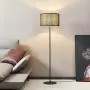 Modernluci Black Standing Floor Lamp - Modern Nursery Stick Lamp with Shade for Office,Bedroom,Living Room - 56‘’ Tall, E26 Led Edison Bulb