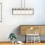 Tangkula 5-Light Island Lighting, Modern Style Domestic Linear Pendant Light Fixture, for Kitchen Dining Room Hallway, Pendant Lamps, Dark Brown Finish