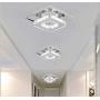Modern 12W LED Ceiling Lights, DORNLAT Flush Mount Crystal Chandelier, Mini Cold White Square Stainless Steel Pendant Lamp for Bedroom, Living Room, Aisle, Size: 8 x 8 x 3 inch