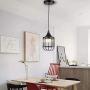 TFCFL 3 Pack Pendant Light Fixture, Industrial Crystal Ceiling Hanging Lighting Adjustable for Dining Room Living Room Kitchen Island (Black)