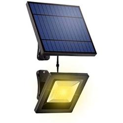 Solar Lights Outdoor Street Flood Light with 16FT Extension Cord Solar Lamp Security Landscape Lighting Waterproof for Ceiling Porch, Cabin roof,Tree,Doorway,Garden Lighting(Warm White)