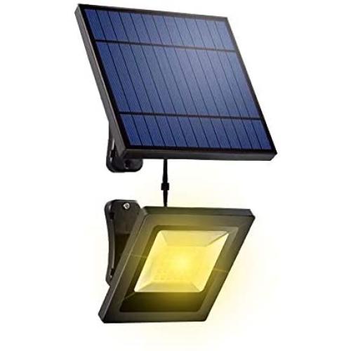 Solar Lights Outdoor Street Flood Light with 16FT Extension Cord Solar Lamp Security Landscape Lighting Waterproof for Ceiling Porch, Cabin roof,Tree,Doorway,Garden Lighting(Warm White)