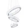 SEFINN FOUR Modern Crystal Chandelier LED Light Fixture 3 Rings Pendant Adjustable Stainless Steel Flush Mount Ceiling Lighting Chandelier for Dining Room Living Room Foyer Bedroom Cold White