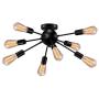 Sputnik Chandelier Ceiling Light,Black Industrial Lighting Fixtures,Edison Light Fixture for Dining Room Bedroom Farmhouse,E26 8-Light