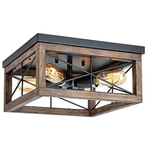 Eyassi 4-Light Wooden Flush Mount Ceiling Lights, Farmhouse Close to Ceiling Lighting Fixtures Black Ceiling Lamp for Kitchen Island Living Room Bedroom Hallway Laundry Entryway Eyassi 4-Light Wooden Flush Mount Ceiling Lights, Farmhouse Close to Ceiling Lighting Fixtures Black Ceiling Lamp for Kitchen Island Living Room Bedroom Hallway Laundry Entryway