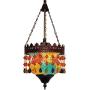 Moroccan Boho Pendant Light,Turkish Multi-Color Crystal Hanging Chandelier Lantern Lampshade DIY Mosaic Tiffany Ceiling Lamp,for Living Room Bedroom Dining Room Kitchen