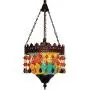 Moroccan Boho Pendant Light,Turkish Multi-Color Crystal Hanging Chandelier Lantern Lampshade DIY Mosaic Tiffany Ceiling Lamp,for Living Room Bedroom Dining Room Kitchen
