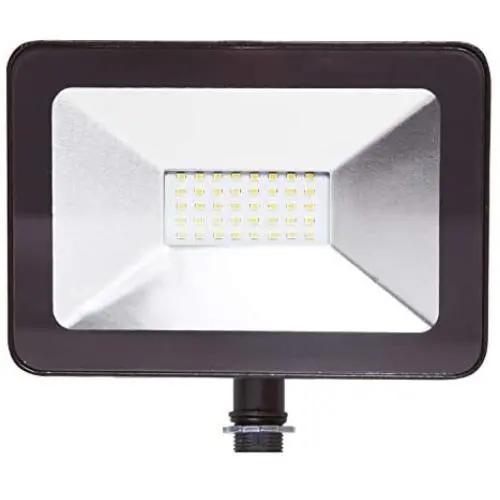 ASD 30W LED Flood Light Outdoor with Arm - 4000K Bright Light 3191lm ETL & DLC - Super Bright Outdoor Light -  Bronze Slim LED Flood Light Fixture - Landscape Yard Lighting