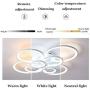 Modern LED Ceiling Lights Acrylic Circle Ring Chandelier Lighting Flush Mount LED Ceiling Light Fixture Lamp w/Remote Control for Dining Room Bathroom Bedroom Livingroom Decor (6 Head)