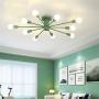 RUNNUP Contemporary Colorful Nordic Semi-Flush Mount Sputnik Ceiling Light 10 Lights Chandelier Light Metal Suspension Light for Kitchen Living Room Dining Room,Green RUNNUP Contemporary Colorful Nordic Semi-Flush Mount Sputnik Ceiling Light 10 Lights Chandelier Light Metal Suspension Light for Kitchen Living Room Dining Room,Green