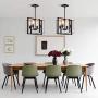 SEEBLEN 4- Light Pendant Light Black Adjustable Hanging Lights Vintage Foyer Lantern for Kitchen lsland Dining Room Hallway Farmhouse Ceiling Lights