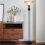 Oneach Modern Shirley Torchiere Floor Lamp for Living Room 150-Watt 71.5-Inch Floor Light with Frosted Glass Shade for Bedroom and Reading