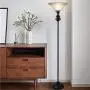 Oneach Modern Shirley Torchiere Floor Lamp for Living Room 150-Watt 71.5-Inch Floor Light with Frosted Glass Shade for Bedroom and Reading