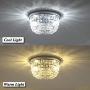 FERWVEW 2 Lights Modern Chrome Mini Chandelier Flush Mount Crystal Ceiling Light Fixture,D9.84'' H5.35'' Elegant Ceiling Lighting Fixture Lamp for Hallway Bedroom Living Room Dining Room Bar Bathroom FERWVEW 2 Lights Modern Chrome Mini Chandelier Flush Mount Crystal Ceiling Light Fixture,D9.84'' H5.35'' Elegant Ceiling Lighting Fixture Lamp for Hallway Bedroom Living Room Dining Room Bar Bathroom