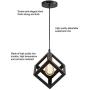 ZHU YAN Industrial Light Indoor Wire Cage Farmhouse Square Metal Black Pendant Light, Hanging Pendant Lighting Fixture for Kitchen Island Living Room Dining Room ,1 Pack (Black) ZHU YAN Industrial Light Indoor Wire Cage Farmhouse Square Metal Black Pendant Light, Hanging Pendant Lighting Fixture for Kitchen Island Living Room Dining Room ,1 Pack (Black)