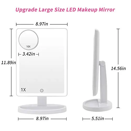 Large Lighted Vanity Makeup Mirror (XLarge Model) 3 Color Lighting