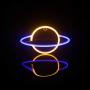 Wanxing Planet Neon Signs Led Neon Lights Cute Wall Night Signs Art Decorative for Room Home Decor Store Design Holiday Celebration Party USB/Battery Operated(Blue Yellow)