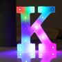 HYFILOD Alphabet Symbol Battery-Powered LED Colorful Decorative Night Light Childrens Gift Wedding Birthday Party Decoration (Letter K)