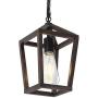 Farmhouse Lantern Pendant Light , 1-Light Retro Wood Chandelier for Kitchen Island and Dining Room. (Wood, 1-Light)