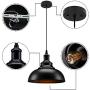 3 Pack Industrial Pendant Lighting, Matte Black Metal Barn Vintage Farmhouse Style Kitchen Hanging Light Fixture for Kitchen Dining Room