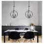 MOTINI Modern Orb Chandelier Rustic Foyer Light Fixture Metal Sphere Pendant Light for Entryway Kitchen Dining Room Hanging Lighting Fixtures, Black and Chrome, 21''x13.5''x13.5''