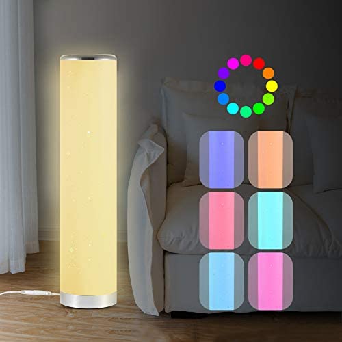 LED Multicolor Night Light for Kids,Dimmable Lamp with Remote Control,Standing Lamp for Bedroom Livingroom 16colors RGB Lights Gift for Girls Boys Birthday,Stars Hollow Carved-5 Watt 21.2Inch