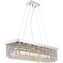 SILJOY Rectangle Modern Crystal Chandelier Lighting Raindrop Pendant Light Dining Room Kitchen Island Hanging Lamp L40'' x W10''