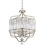 Stella Antique Soft Silver Chandelier 22'' Wide Modern Crystal Glass 6-Light Fixture for Dining Room House Foyer Kitchen Island Entryway Bedroom Living Room - Vienna Full Spectrum