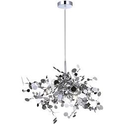 Garwarm Modern Chandelier LED Stainless Steel Kitchen Island Lamp Firework Hanging Ceiling Light Fixture for Dining Room Living Room Restaurant, 3 Lights Pendant Lighting Porch Light