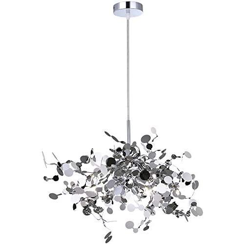 Garwarm Modern Chandelier LED Stainless Steel Kitchen Island Lamp Firework Hanging Ceiling Light Fixture for Dining Room Living Room Restaurant, 3 Lights Pendant Lighting Porch Light