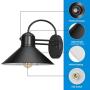 DEWENWILS 2 Pack Dusk to Dawn Wall Light Outdoor, Gooseneck Barn Light Fixtures Wall Mount, Wall Sconce Farmhouse, Matte Black Exterior Lights for Porch, Garage, E26 Socket